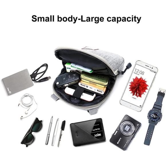 Small Crossbody Bag for Men, Mini Messenger Bag Shoulder Bag for Phone Passport - Picture 7 of 7